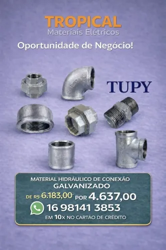 Estoque de Hidráulicos Conexões Galvonizados 