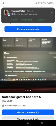 Notebook gamer Acer nitro 5