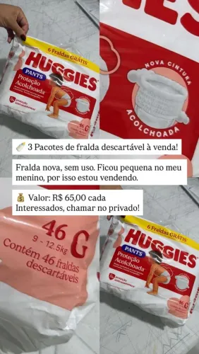 Pacotes de fraldas descartáveis