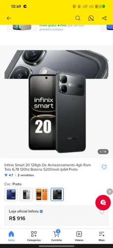 Celular smart 20 apenas dois meses de uso
