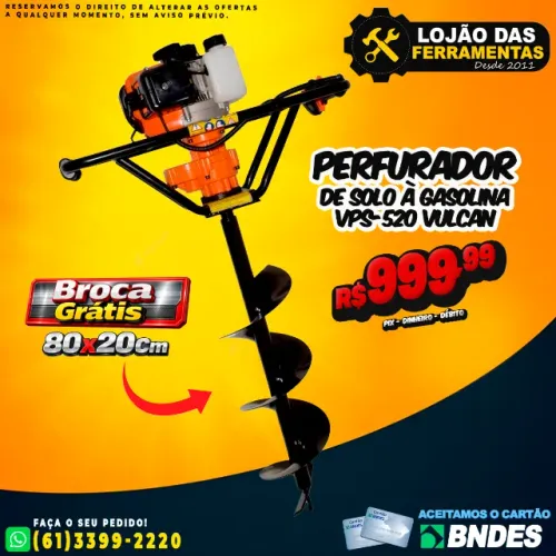 Perfurador de Solo à Gasolina VPS-520 Vulcan