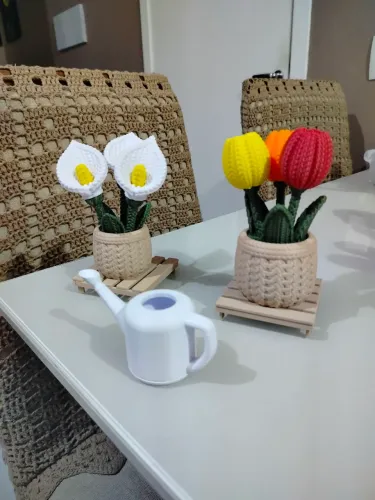 Mini Flores em tricô decoração