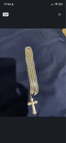 Corrente de prata 33g 8mm 70cm com pingente 