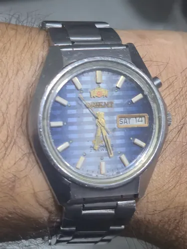 Relógio ORIENT 3 ESTRELA AUTOMÁTICO AZUL DEGRADÊ   -   TODO REVISADO