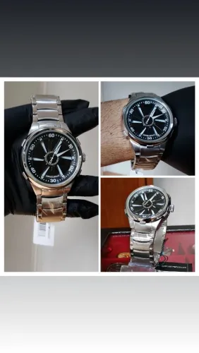 Relógio Armani prata linha Premium top