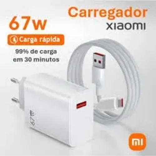 Carregador rápido de 67W Ultra + Cabo Tipo C Turbo