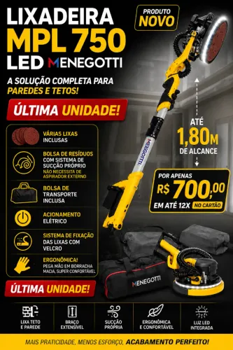 Lixadeira MPL 750 LED Menegotti