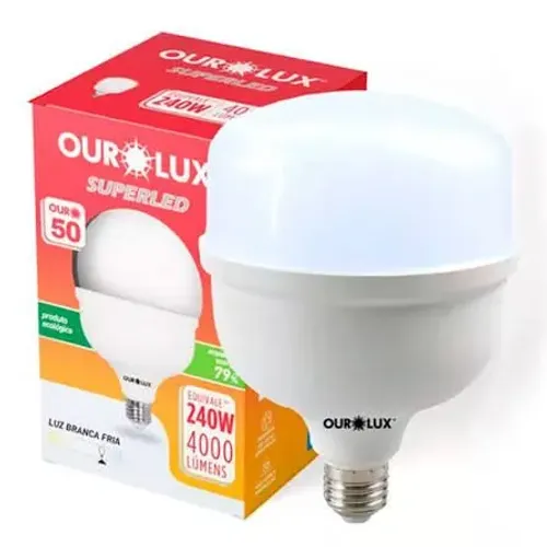 Lâmpada 50w alta potência 6500 branco frio Ourolux