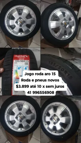 Jogo roda aro 15 novas Pneus 195/50/15 novos GM Chevrolet 