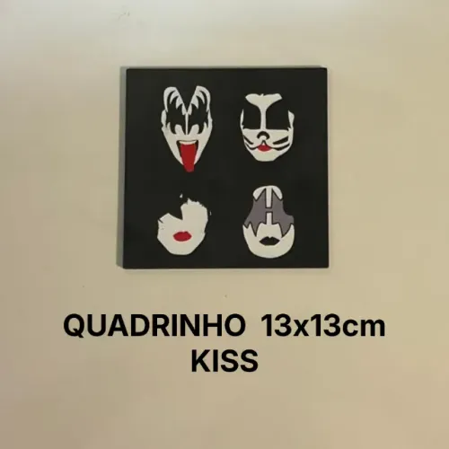 Quadro MDF Banda Kiss (13x13cm)