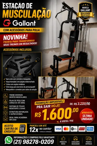 Estação de Musculação Gallant - novinha + brindes!