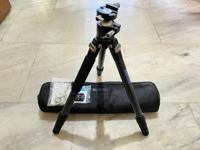 Tripé de fibra de carbono profissional para fotografia