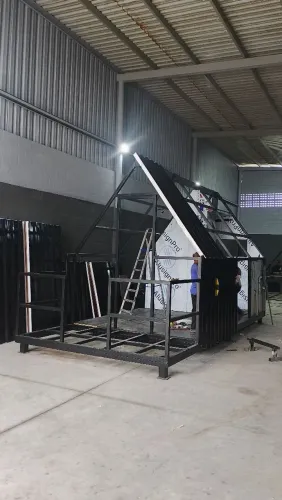 Estrutura Metálica Chalés Aframe 18 m