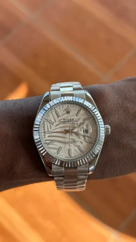 Relógio Rolex prata - Mostrador Branco - Estilo Clássico
