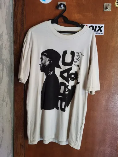 Camiseta oversized 2pac hiphop tamanho p