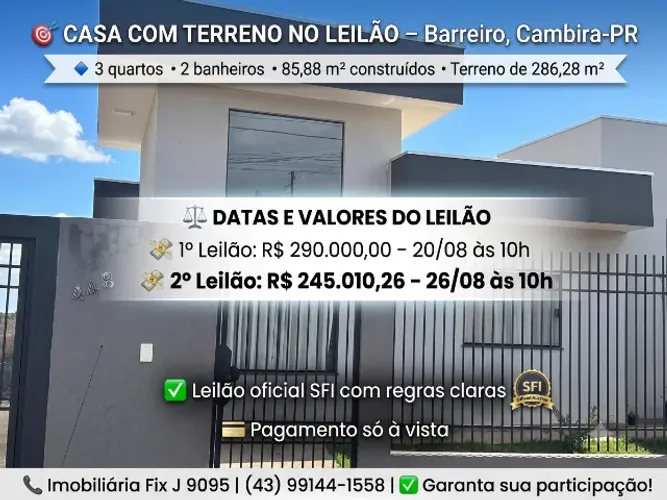 Oportunidade Caixa ? Casa no Barreiro, Cambira-PR