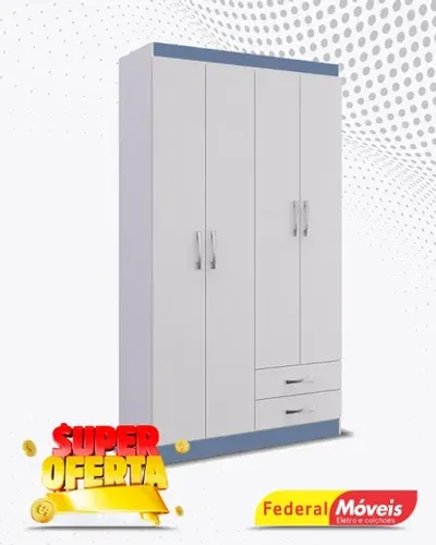 Guarda Roupa 4 Portas 2 Gavetas Super Lindo Fazemos Entrega