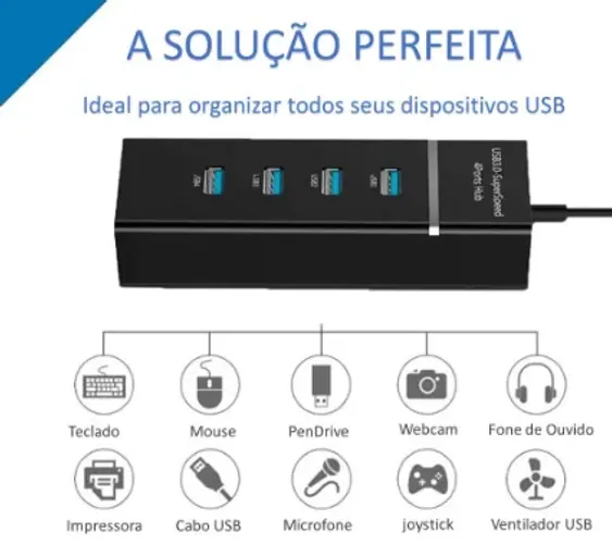 Hub de Alta velocidade-USB 3.0-4 portas Ideal para Notebook-PC