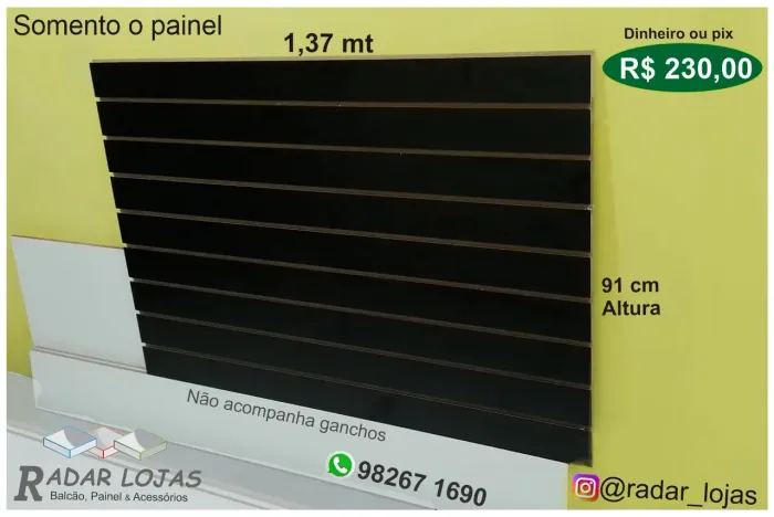 Painel canaletado Preto Novo 