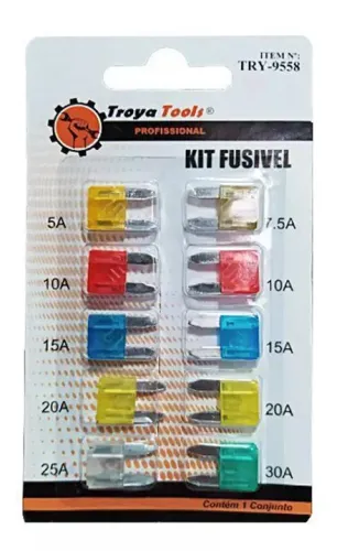 kit fusivel 5a 10a 15a 20a 25a 7,5a 10a 15a 20a 30a carro moto e eletronicos
