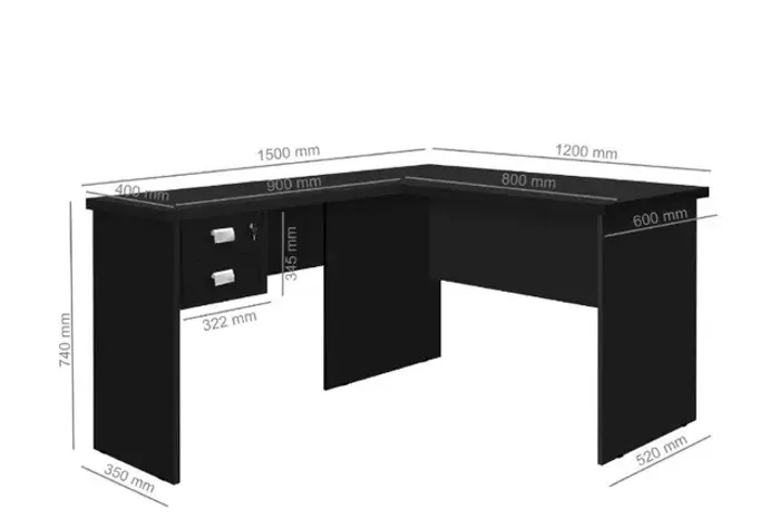 Mesa para Escritório Safira em L Pronta Entrega + Frete Grátis e Montagem