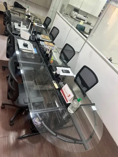 MESA DE VIDRO TOK STOK