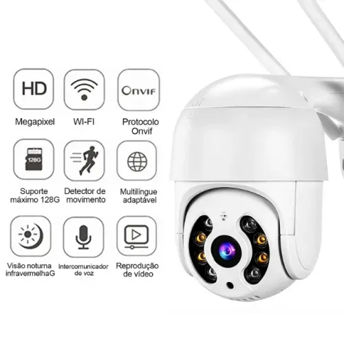 Câmera de Segurança Externa IP66 Giratória com Sensor DL-3304