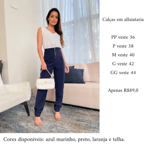 Calça em alfaiataria Preta P