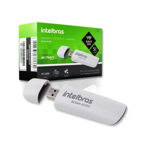 ADAPTADOR USB WI FI 1200 MBPS DUAL BAND ACTION INTELBRAS A1200