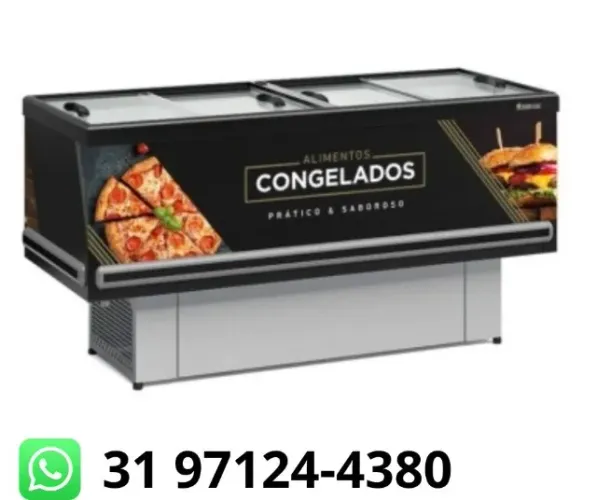 Ilha de Congelados Vidro Reto Gelopar 2m
