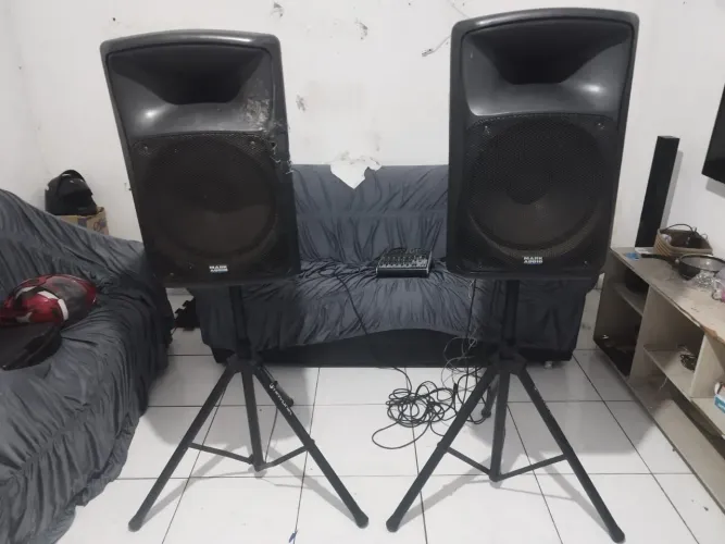Kit Caixa Som Ativa/Passiva MARK AUDIO