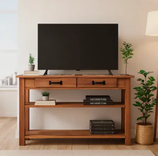 Rack Tv Organizador Pequeno De Madeira Prateleira Resistente