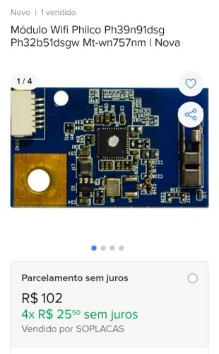 Módulo Placa WIFI Brick 9729 para TV Philco 32" 39" 40" 42" 43" 49" 55" Original Marcelo