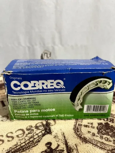 Lona de freio Cobreq p/ Virago 250 (T), YBR 125 (D e T), XTZ 125 (T) Fazer 250 (T)