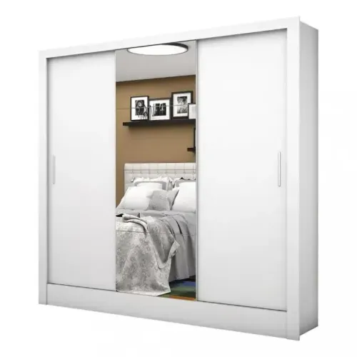 Guarda Roupa Santiago c/ Espelho Carioca Branco - Entrega Rápida!