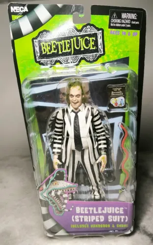 NECA Beetlejuice (Striped Suit) original lacrado 