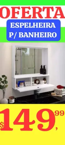 Espelheira p/ Banheiro nova, R$ 149,99