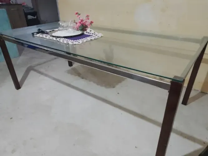 Mesa de vidro 8 lugares 
