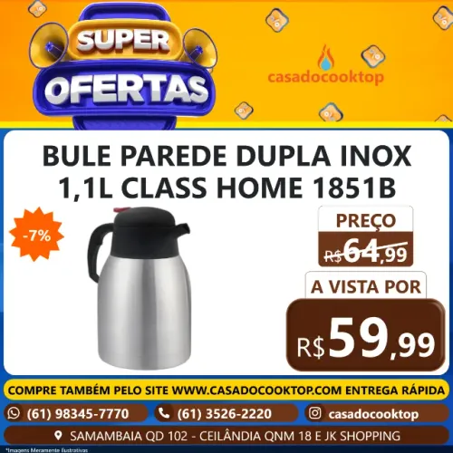 BULE PAREDE DUPLA INOX 1,1L CLASS HOME 1851B
