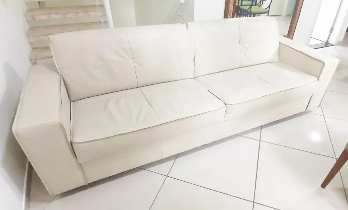 Sofá 3 Lugares Couro Legítimo Minuano Decor 2,40m