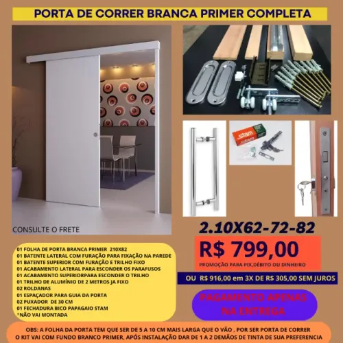 Porta linha vip- branca suspença de correr