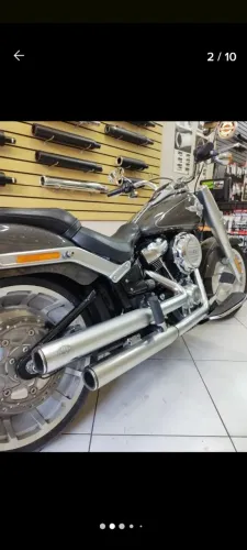 Escapamento acetinado esportivo Harley FAT BOY 