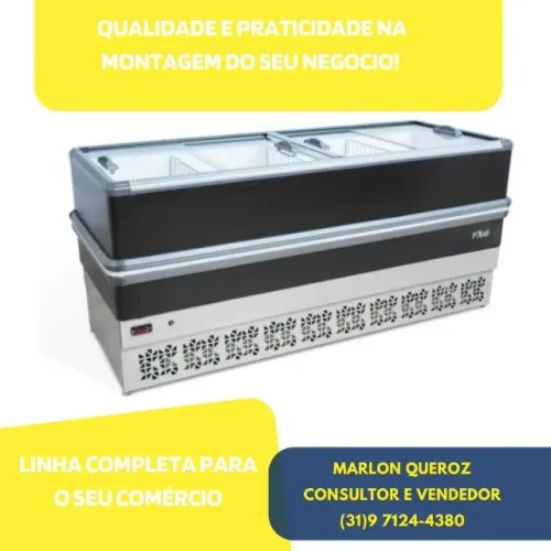 Ilha de Congelados 2 Metros Dupla Ação 220v