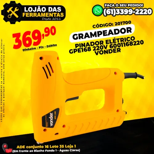 Grampeador Pinador Elétrico GPE168 220v 6001168220 Vonder