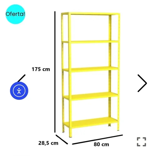 Estante prateleira de aço multiuso amarela usada em ótimo estado 