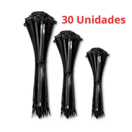 Pacote Com 30 Abraçadeira Nylon Enforca Gato 10cm 15cm e 20cm Preto