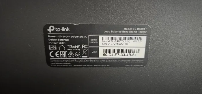 Roteador TP-Link TL-R480T+ Load Balance Broadband Router