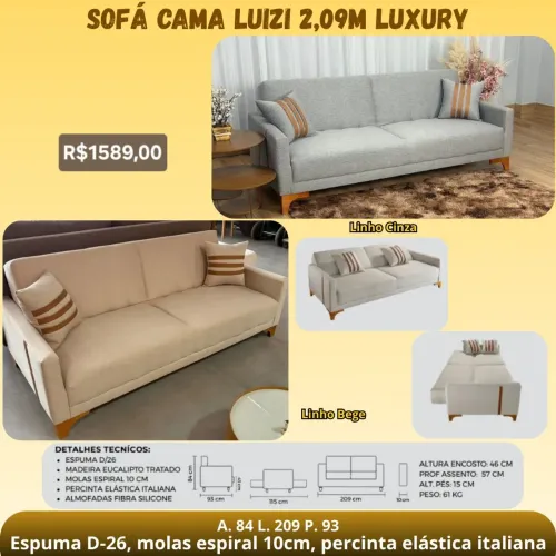 Sofá cama Luizi 2.09