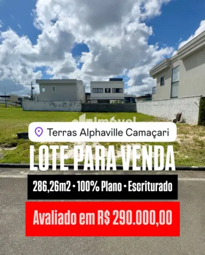 Lote plano para venda no Terras Alphaville Camaçari
