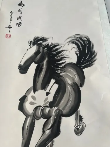 Quadro de Cavalo em Tinta Chinesa - Arte Exclusiva
